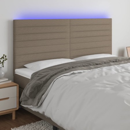 Kopfteil mit LED-Leuchten, taupegrauer Stoff, 180 x 5 x 118/128 cm von , Kopf- und Fußteile - Ref: Foro24-3122582, Preis: 136...
