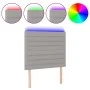 Headboard with LED lights light gray fabric 100x5x118/128 cm by , Headboards and footboards - Ref: Foro24-3122554, Price: 61,...