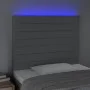 Headboard with LED lights light gray fabric 100x5x118/128 cm by , Headboards and footboards - Ref: Foro24-3122554, Price: 61,...