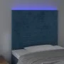 Kopfteil mit LED-Beleuchtung, dunkelblauer Samt, 100 x 5 x 118/128 cm von , Kopf- und Fußteile - Ref: Foro24-3122610, Preis: ...