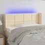 Cabecero con LED de tela crema 93x16x78/88 cm de , Cabeceros y pies de cama - Ref: Foro24-3123223, Precio: 52,25 €, Descuento: %
