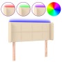 Cream fabric headboard with LED 93x16x78/88 cm by , Headboards and footboards - Ref: Foro24-3123223, Price: 50,74 €, Discount: %