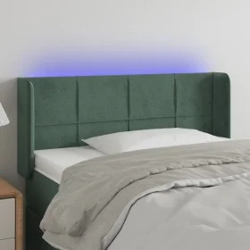 Dunkelgrünes Samtkopfteil mit LED 93x16x78/88 cm von , Kopf- und Fußteile - Ref: Foro24-3123275, Preis: 55,99 €, Rabatt: %