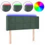 Dark green velvet LED headboard 93x16x78/88 cm by , Headboards and footboards - Ref: Foro24-3123275, Price: 56,19 €, Discount: %