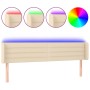 Kopfteil aus cremefarbenem Stoff mit LED 203x16x78/88 cm von , Kopf- und Fußteile - Ref: Foro24-3123403, Preis: 87,12 €, Raba...