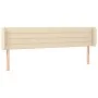 Cream fabric headboard with LED 203x16x78/88 cm by , Headboards and footboards - Ref: Foro24-3123403, Price: 85,26 €, Discoun...