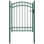 Puerta de jardín con arco superior acero verde 100x125 cm