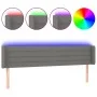 Dark gray fabric headboard with LED 183x16x78/88 cm by , Headboards and footboards - Ref: Foro24-3123391, Price: 71,38 €, Dis...