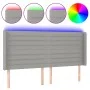 Light gray fabric headboard with LED 203x16x118/128 cm by , Headboards and footboards - Ref: Foro24-3124210, Price: 114,31 €,...