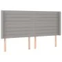 Light gray fabric headboard with LED 203x16x118/128 cm by , Headboards and footboards - Ref: Foro24-3124210, Price: 114,31 €,...