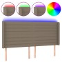 Taupegraues Stoffkopfteil mit LED 183x16x118/128 cm von , Kopf- und Fußteile - Ref: Foro24-3124206, Preis: 142,59 €, Rabatt: %