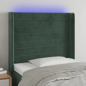 Dark green velvet LED headboard 93x16x118/128 cm by , Headboards and footboards - Ref: Foro24-3124227, Price: 94,73 €, Discou...