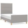 Light gray fabric bed frame with headboard 90x200 cm by , Beds and slatted bases - Ref: Foro24-3125106, Price: 139,80 €, Disc...