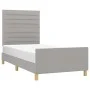 Hellgrauer Stoffbettrahmen mit Kopfteil 90x200 cm von , Betten und Lattenroste - Ref: Foro24-3125106, Preis: 132,20 €, Rabatt: %