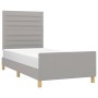 Light gray fabric bed frame with headboard 90x200 cm by , Beds and slatted bases - Ref: Foro24-3125106, Price: 139,80 €, Disc...