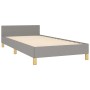 Light gray fabric bed frame with headboard 90x200 cm by , Beds and slatted bases - Ref: Foro24-3125106, Price: 139,80 €, Disc...