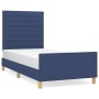 Bed frame with blue fabric headboard 90x190 cm by , Beds and slatted bases - Ref: Foro24-3125104, Price: 152,80 €, Discount: %