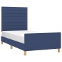 Bed frame with blue fabric headboard 90x190 cm by , Beds and slatted bases - Ref: Foro24-3125104, Price: 152,80 €, Discount: %