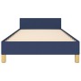 Bed frame with blue fabric headboard 90x190 cm by , Beds and slatted bases - Ref: Foro24-3125104, Price: 152,80 €, Discount: %