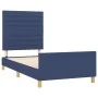 Bed frame with blue fabric headboard 90x200 cm by , Beds and slatted bases - Ref: Foro24-3125112, Price: 146,74 €, Discount: %