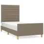 Bed frame with headboard in taupe gray fabric 90x200 cm by , Beds and slatted bases - Ref: Foro24-3125110, Price: 150,85 €, D...
