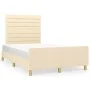 Bed frame with cream fabric headboard 120x200 cm by , Beds and slatted bases - Ref: Foro24-3125127, Price: 180,50 €, Discount: %