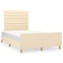 Estructura de cama con cabecero de tela color crema 120x200 cm de , Camas y somieres - Ref: Foro24-3125127, Precio: 184,16 €,...