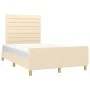 Bed frame with cream fabric headboard 120x200 cm by , Beds and slatted bases - Ref: Foro24-3125127, Price: 180,50 €, Discount: %