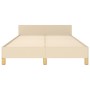 Estructura de cama con cabecero de tela color crema 120x200 cm de , Camas y somieres - Ref: Foro24-3125127, Precio: 184,16 €,...