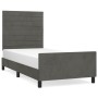 Dark gray velvet bed frame with headboard 100x200 cm by , Beds and slatted bases - Ref: Foro24-3125801, Price: 120,09 €, Disc...
