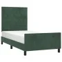 Dark green velvet bed frame with headboard 100x200 cm by , Beds and slatted bases - Ref: Foro24-3125803, Price: 139,32 €, Dis...