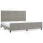 Light gray velvet bed frame with headboard 200x200cm by , Beds and slatted bases - Ref: Foro24-3125836, Price: 219,59 €, Disc...