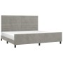 Light gray velvet bed frame with headboard 200x200cm by , Beds and slatted bases - Ref: Foro24-3125836, Price: 219,59 €, Disc...
