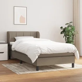 Box spring bed with taupe gray fabric mattress 90x200 cm by , Beds and slatted bases - Ref: Foro24-3126217, Price: 311,65 €, ...