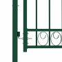 Puerta de jardín con arco superior acero verde 100x125 cm
