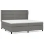 Box spring bed with dark gray fabric mattress 200x200 cm by , Beds and slatted bases - Ref: Foro24-3128070, Price: 670,09 €, ...