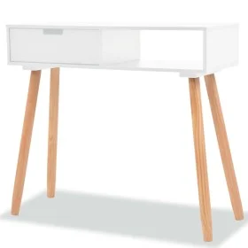 Mesa consola de madera maciza de pino blanca 80x30x72 cm de vidaXL, Mesas auxiliares - Ref: Foro24-244737, Precio: 85,44 €, D...