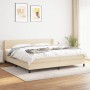 Box spring bed with cream fabric mattress 200x200 cm by , Beds and slatted bases - Ref: Foro24-3129822, Price: 589,56 €, Disc...