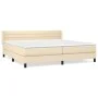 Box spring bed with cream fabric mattress 200x200 cm by , Beds and slatted bases - Ref: Foro24-3129822, Price: 556,67 €, Disc...