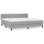 Box spring bed with light gray fabric mattress 200x200 cm by , Beds and slatted bases - Ref: Foro24-3129817, Price: 587,30 €,...