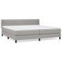 Cama box spring con colchón tela gris claro 200x200 cm de , Camas y somieres - Ref: Foro24-3129817, Precio: 589,39 €, Descuen...