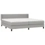 Box spring bed with light gray fabric mattress 200x200 cm by , Beds and slatted bases - Ref: Foro24-3129817, Price: 587,30 €,...