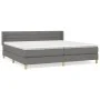 Box spring bed with dark gray fabric mattress 200x200 cm by , Beds and slatted bases - Ref: Foro24-3130378, Price: 587,62 €, ...