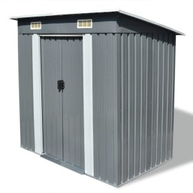 Caseta de jardín de metal gris de vidaXL, Cobertizos - Ref: Foro24-42982, Precio: 194,58 €, Descuento: %