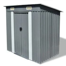 Gartenhaus aus grauem Metall von vidaXL, Schuppen - Ref: Foro24-42982, Preis: 200,98 €, Rabatt: %