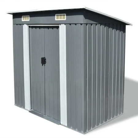 Caseta de jardín de metal gris de vidaXL, Cobertizos - Ref: Foro24-42982, Precio: 196,78 €, Descuento: %