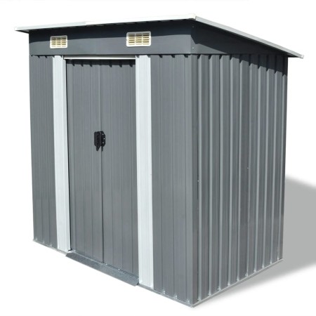 Gartenhaus aus grauem Metall von vidaXL, Schuppen - Ref: Foro24-42982, Preis: 194,58 €, Rabatt: %