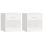 Mesitas de noche con cajón 2 unidades blancas de vidaXL, Mesitas de noche - Ref: Foro24-242547, Precio: 54,57 €, Descuento: %