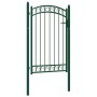 Puerta de jardín con arco superior acero verde 100x150 cm