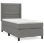 Box spring bed with dark gray fabric mattress 100x200 cm by , Beds and slatted bases - Ref: Foro24-3131490, Price: 366,29 €, ...